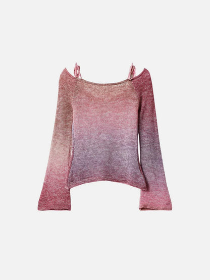 Gradient Off-The-Shoulder Sweater Pink - Aelfric Eden