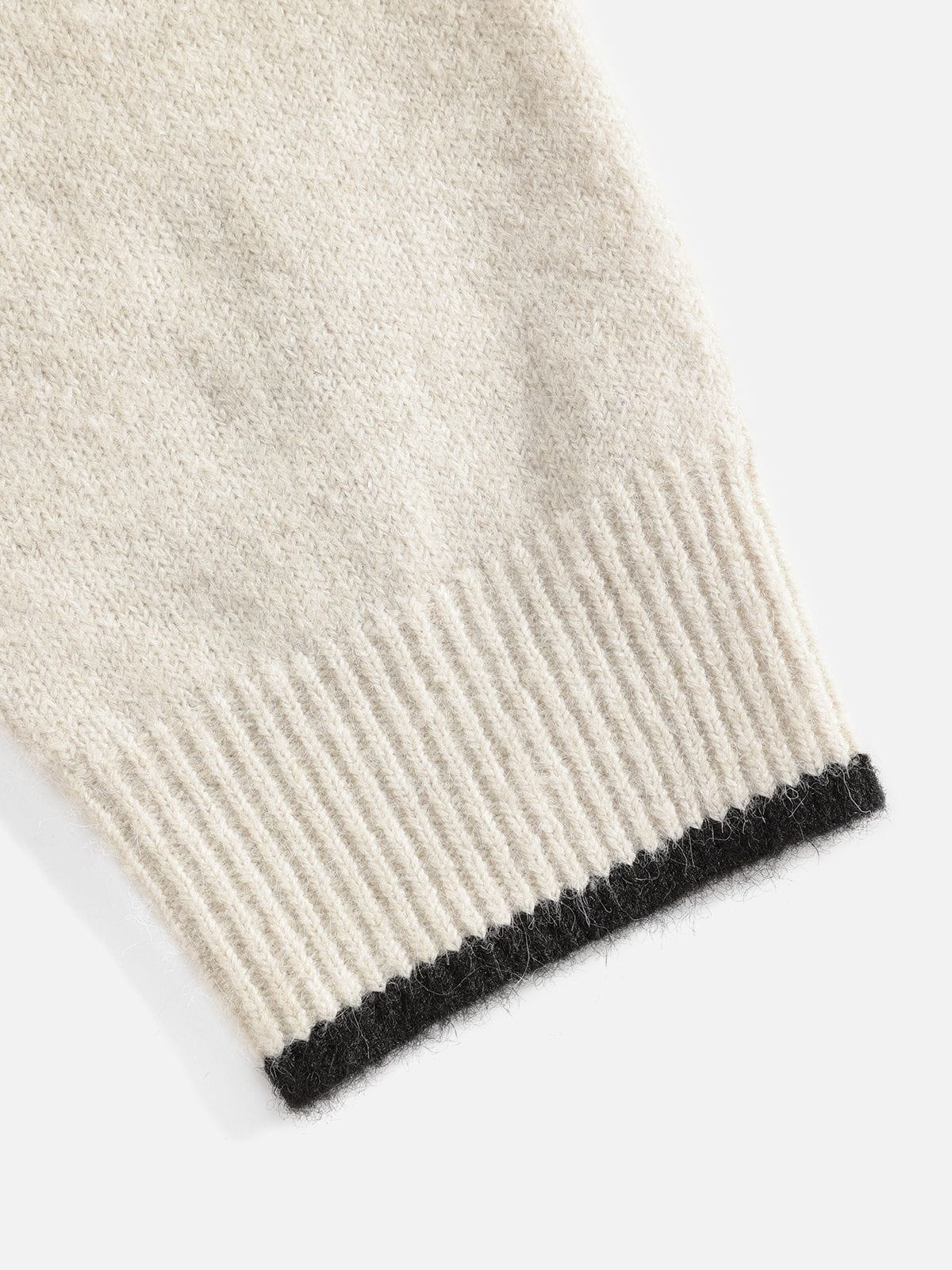 Patchwork V-Neck Sweater Apricot - Aelfric Eden