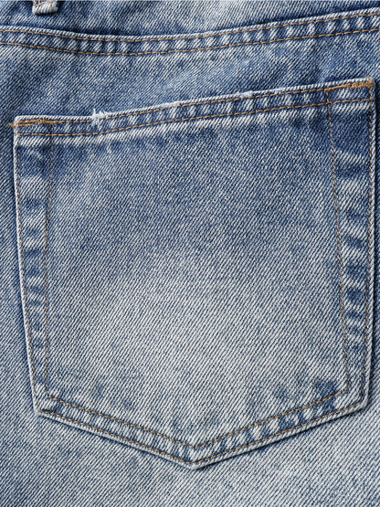 Washed Print Jeans Blue - Aelfric Eden