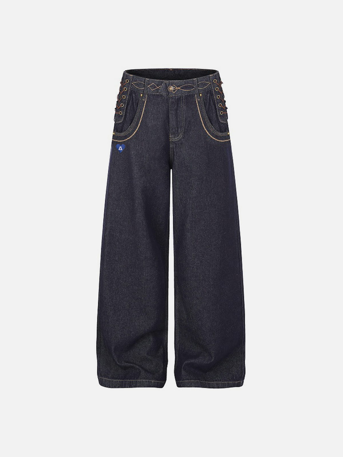 Lace-Up Jeans Black - Aelfric Eden