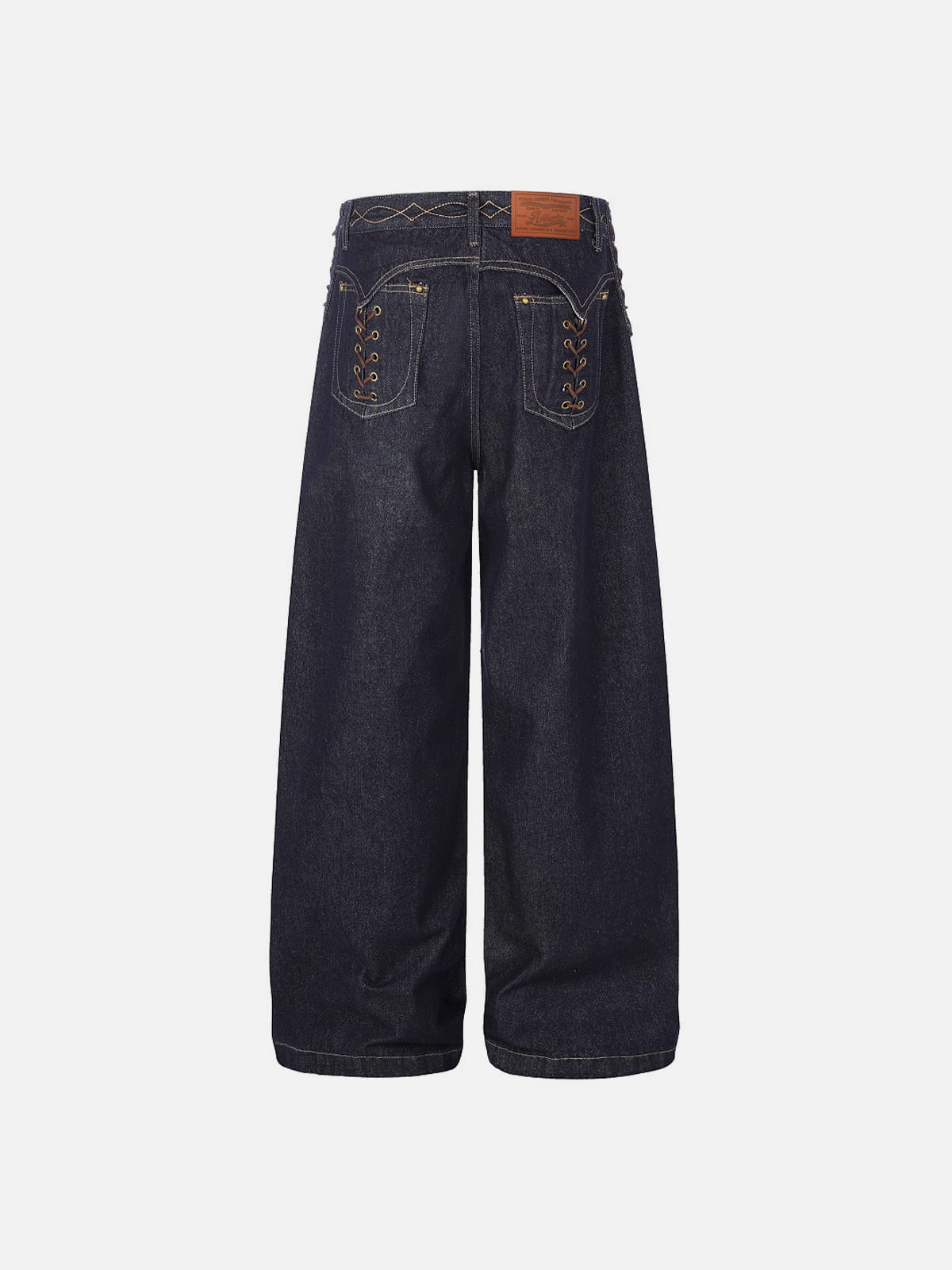 Lace-Up Jeans Black - Aelfric Eden