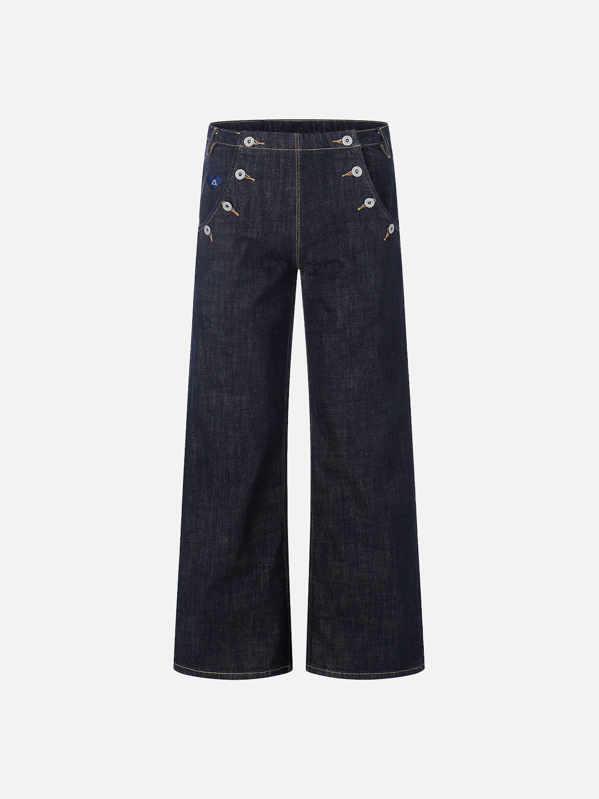Button Pocket Jeans Dark Blue - Aelfric Eden