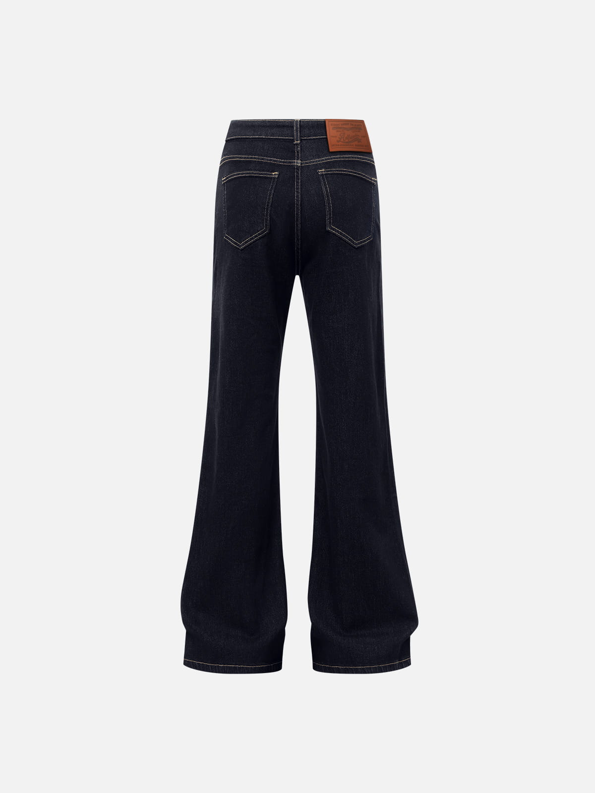 Whipstitch Seam Bootcut Jeans Dark Blue - Aelfric Eden
