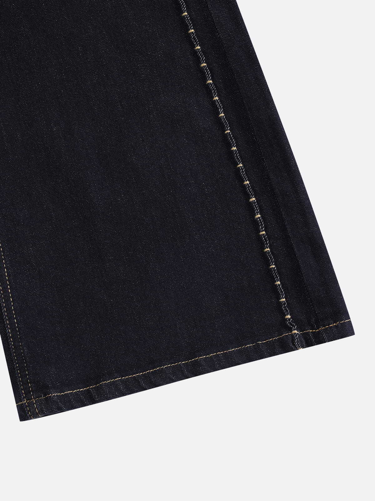 Whipstitch Seam Bootcut Jeans Dark Blue - Aelfric Eden