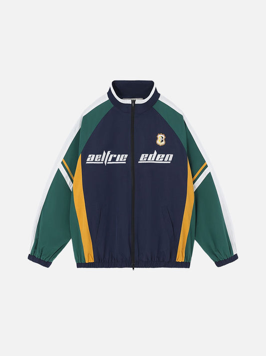 Vintage Color Blocking Jacket Dark Blue - Aelfric Eden