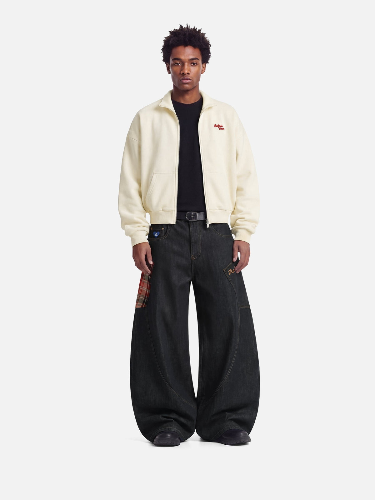 Cherry Graphic Boxy Zip Up Sweatshirt Apricot - Aelfric Eden
