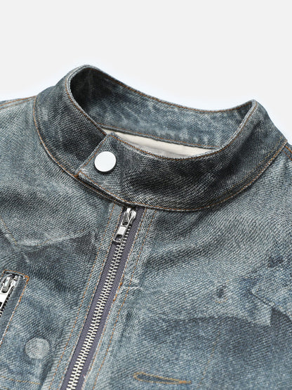 Denim Pattern Jacket Blue - Aelfric Eden