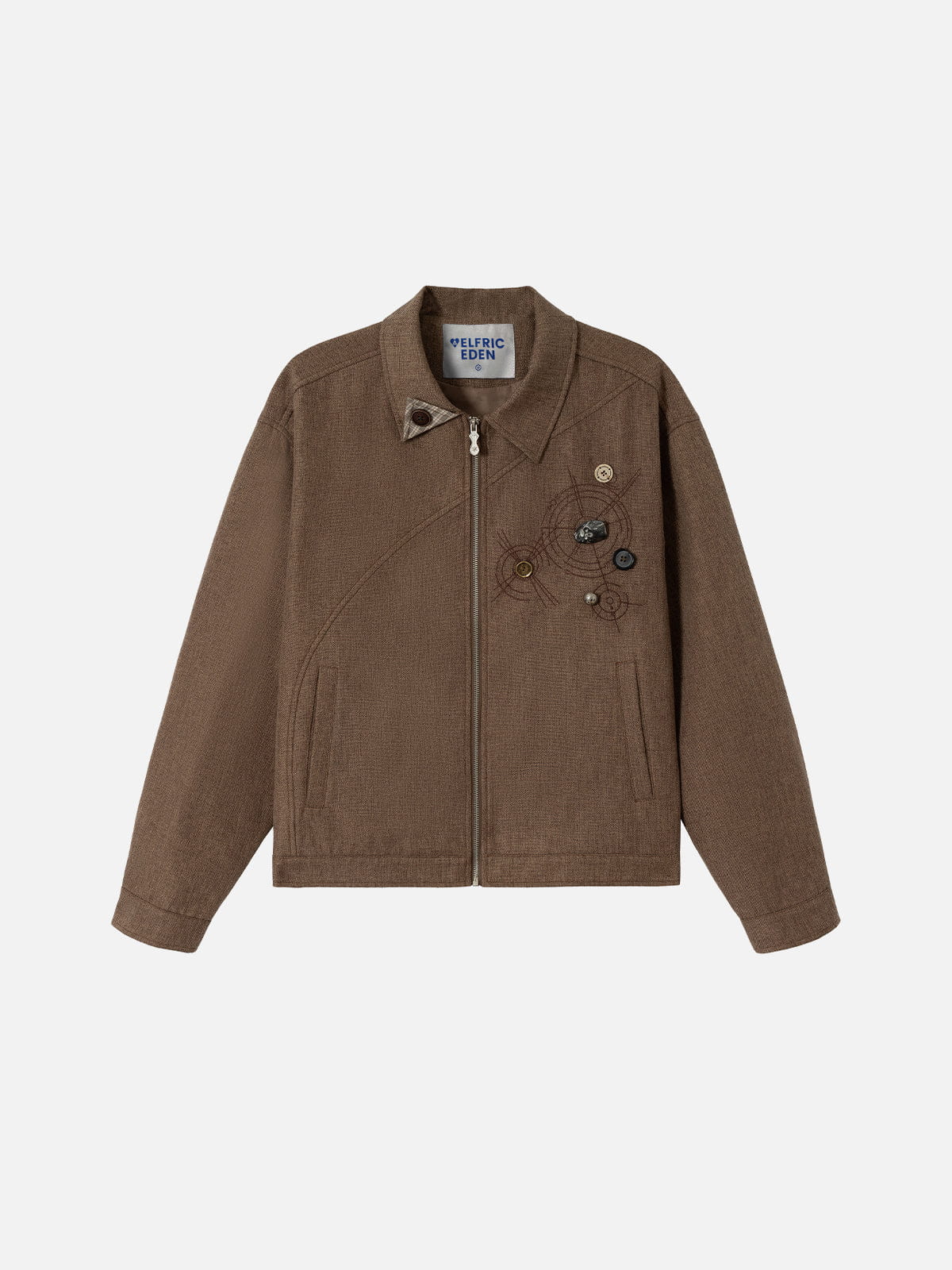 Button Zip Jacket Coffee - Aelfric Eden