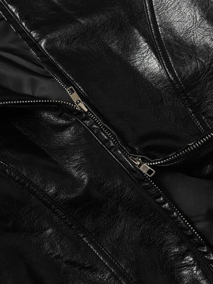 Faux Leather Jacket Black - Aelfric Eden