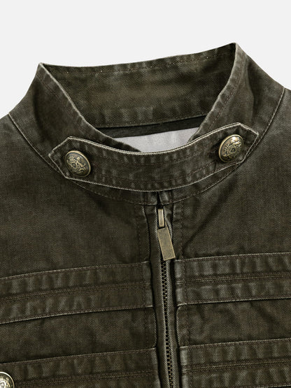 Washed Napoleon Jacket Brown - Aelfric Eden