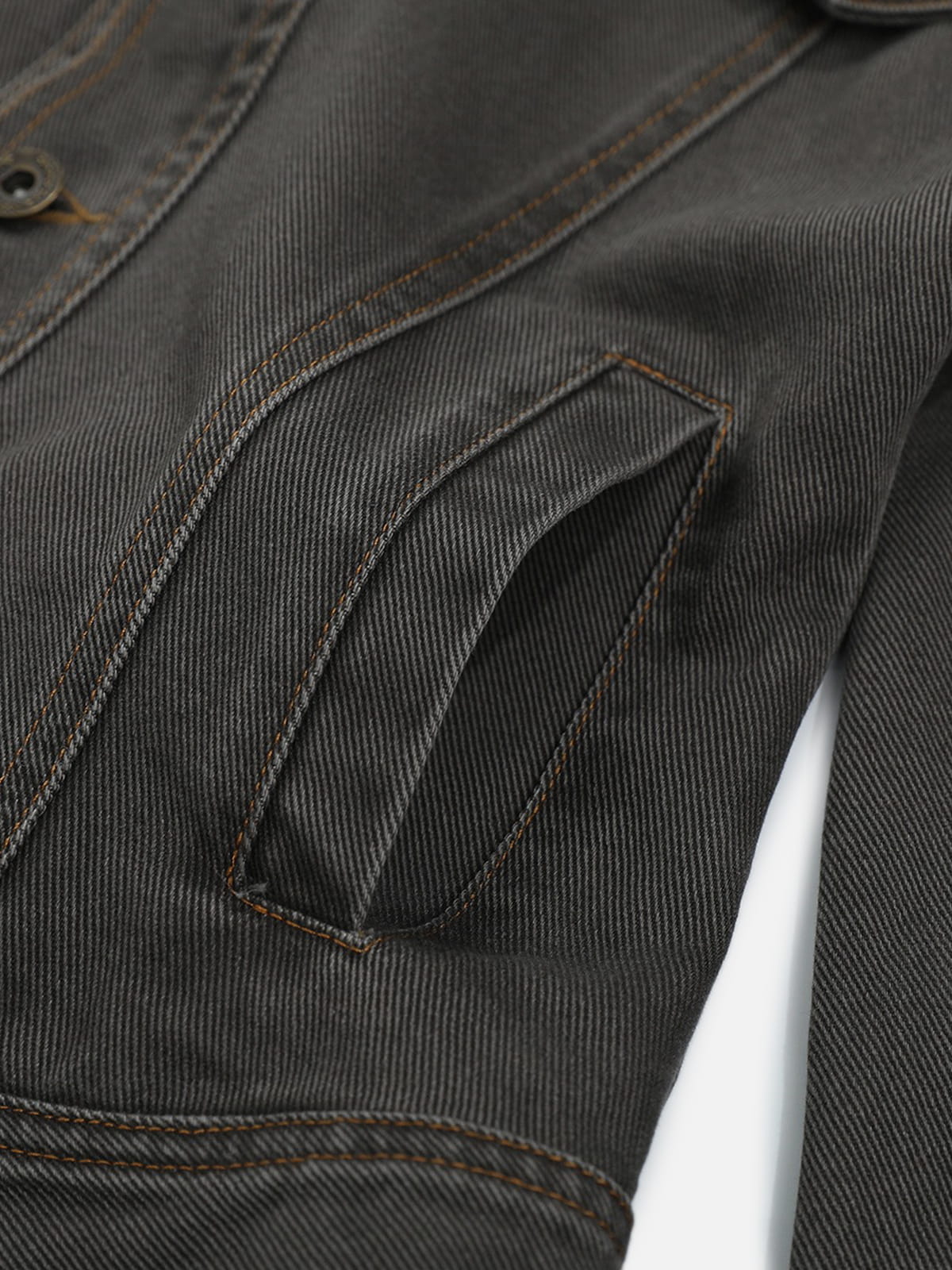 Stand Collar Denim Jacket Grey - Aelfric Eden