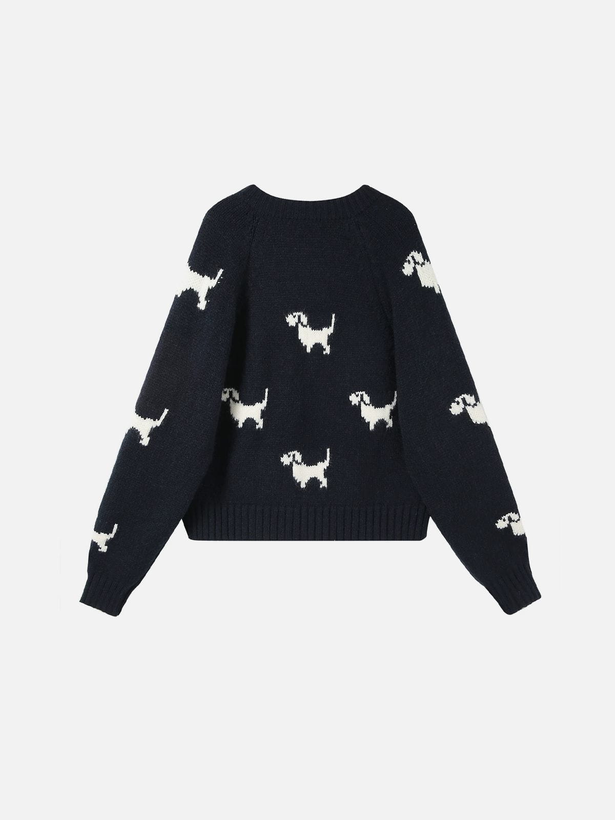 Cartoon Dog Cardigan Navy Blue - Aelfric Eden