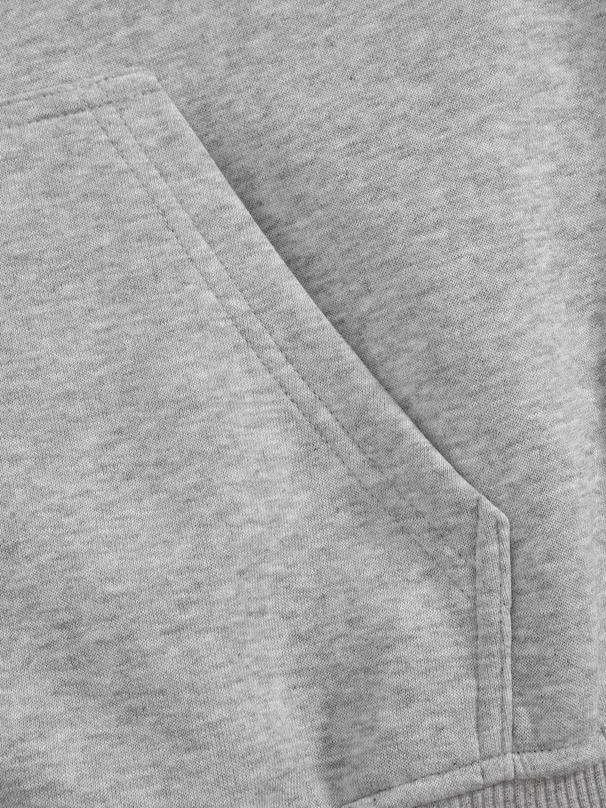 [Pre-Order] Boxy Script Graphic Zip Up Hoodie Grey - Aelfric Eden