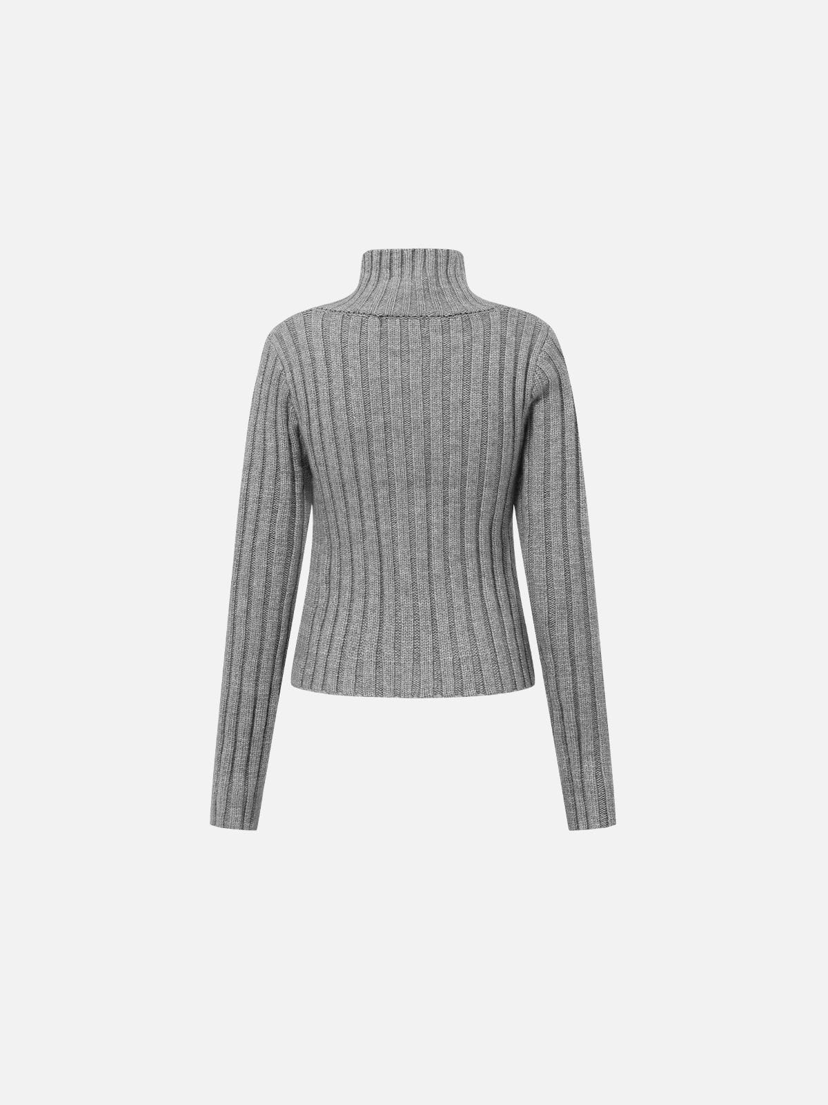 Cable Knit Toggle Zip Cardigan Grey - Aelfric Eden