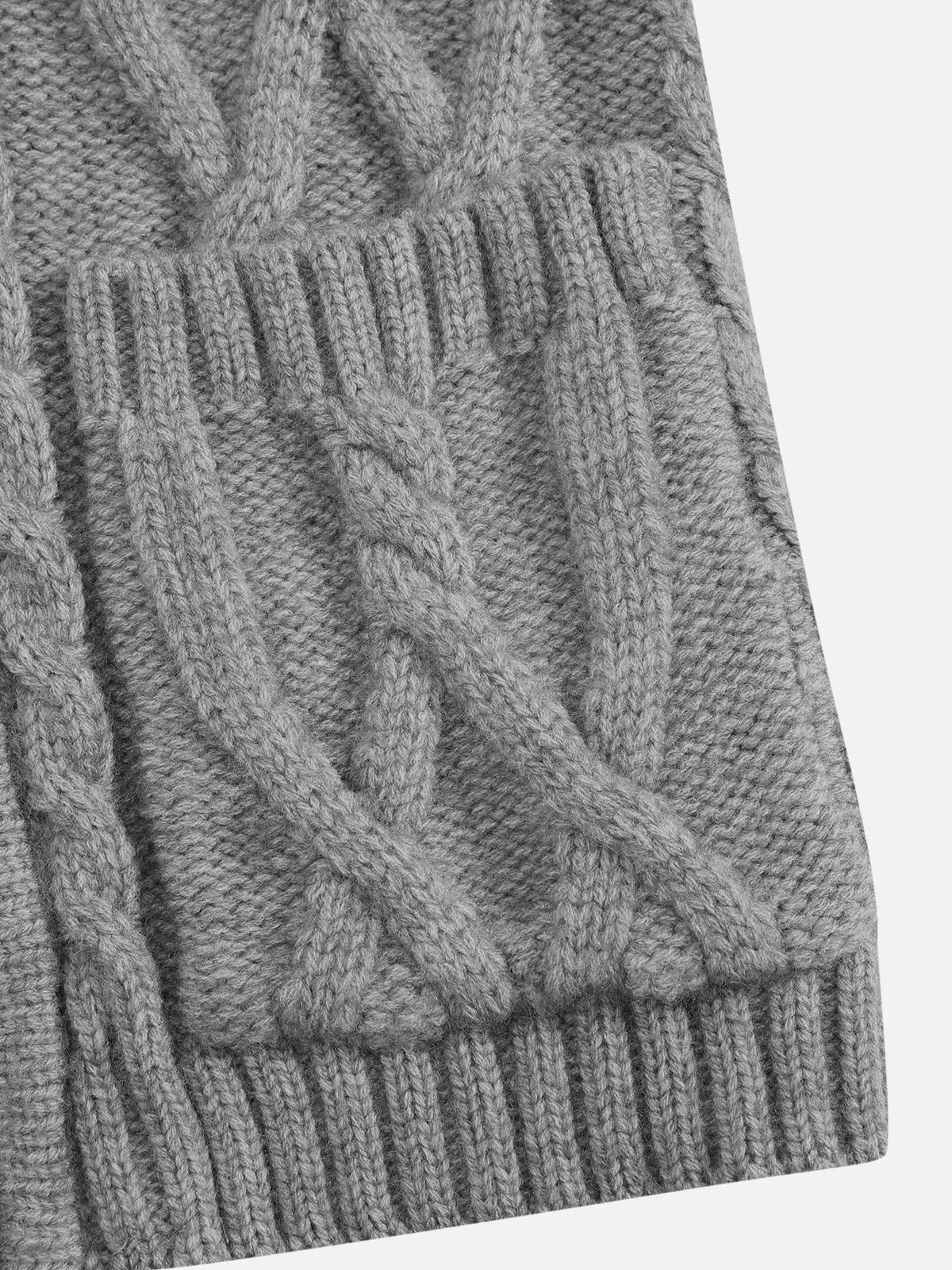 Cable Knit Toggle Zip Cardigan Grey - Aelfric Eden