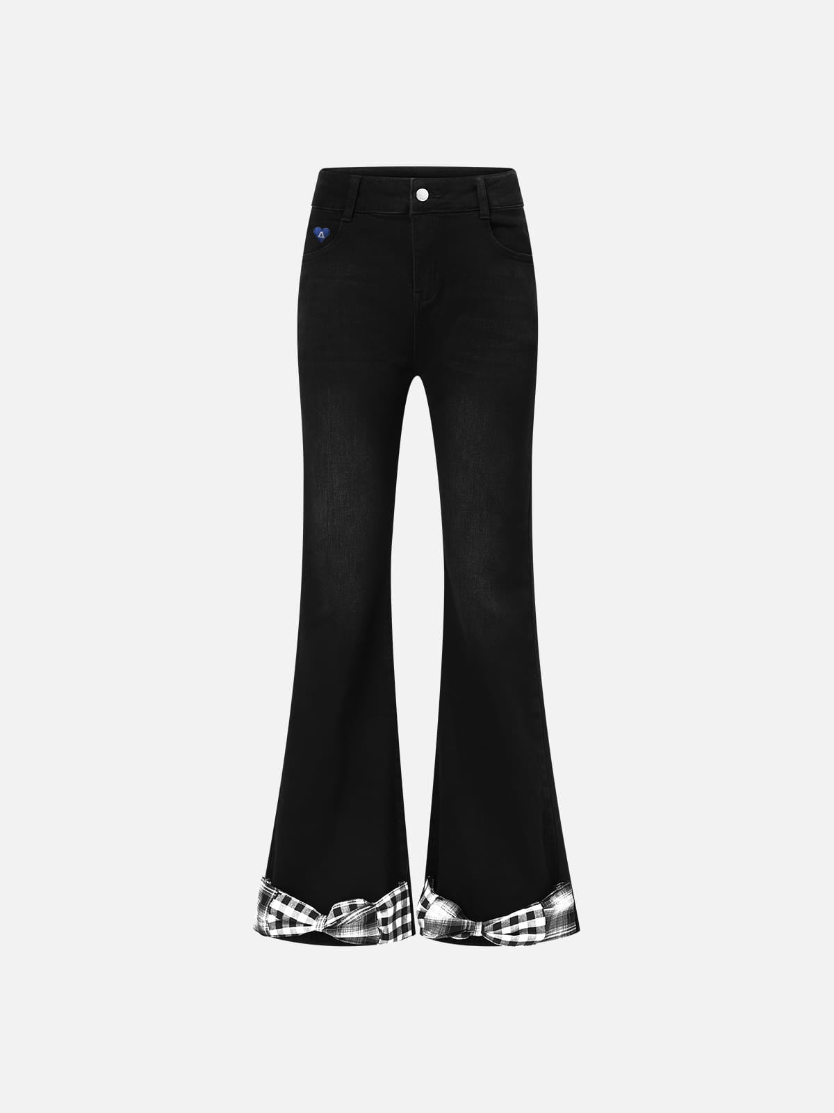 Bow Hem Bootcut Jeans Black - Aelfric Eden