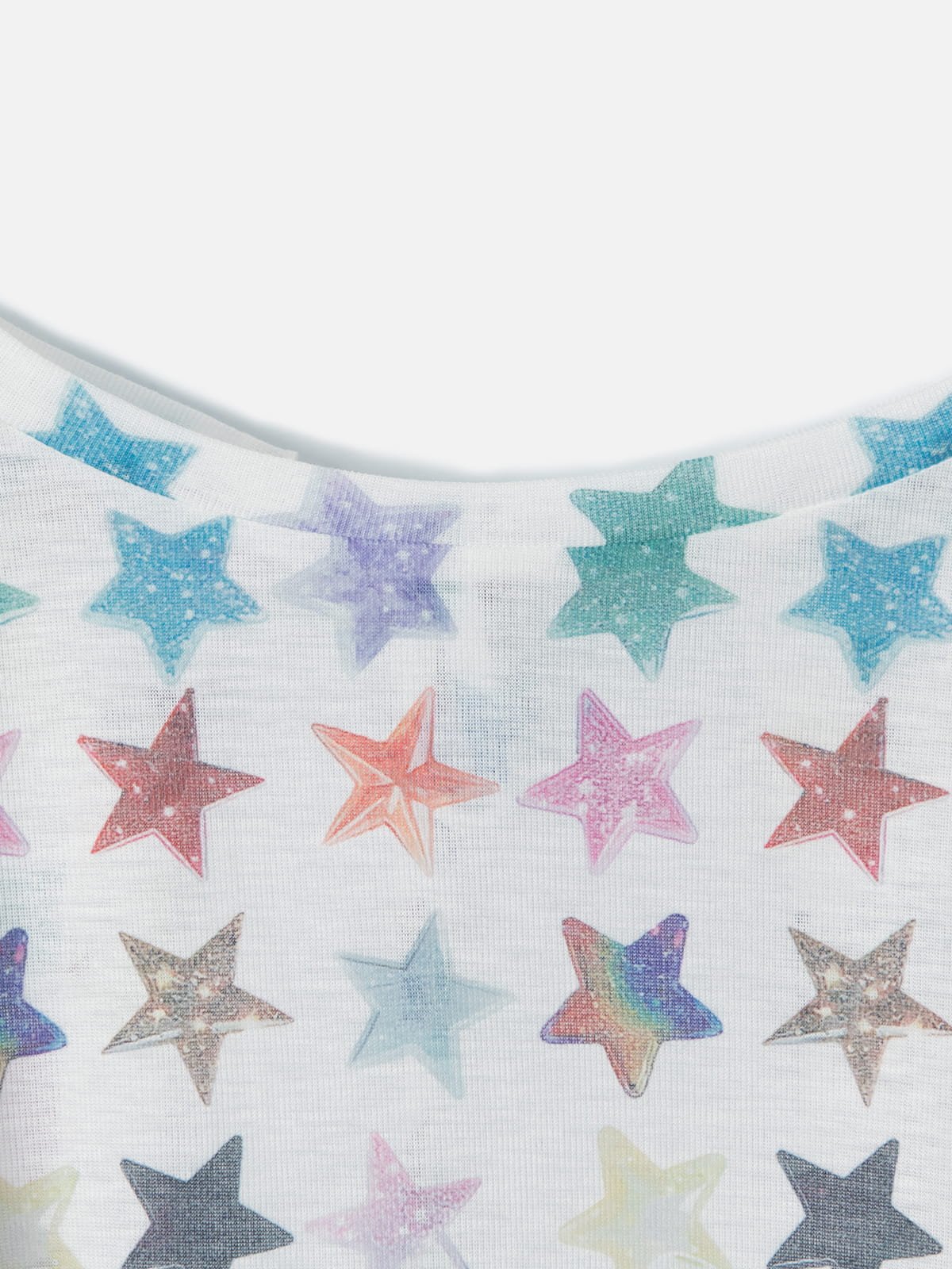 Star Ruched Long Sleeve Tee White - Aelfric Eden