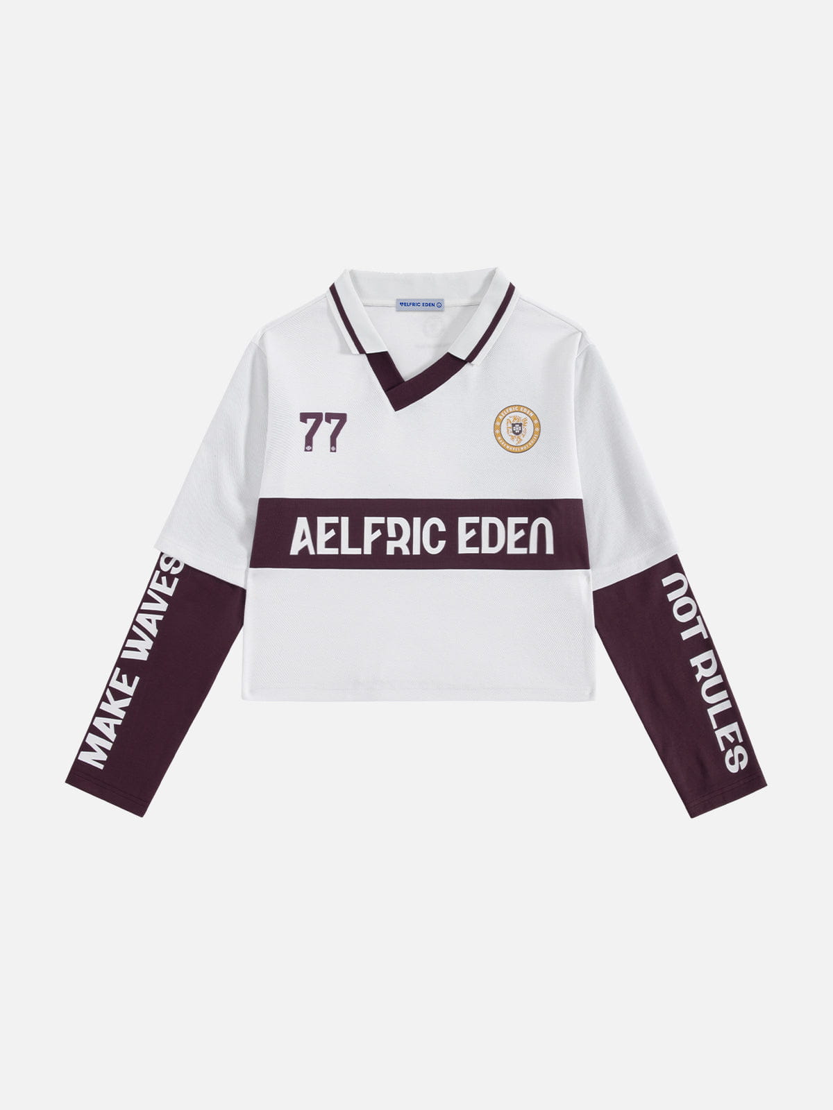 77 V-Neck Cropped Jersey White - Aelfric Eden