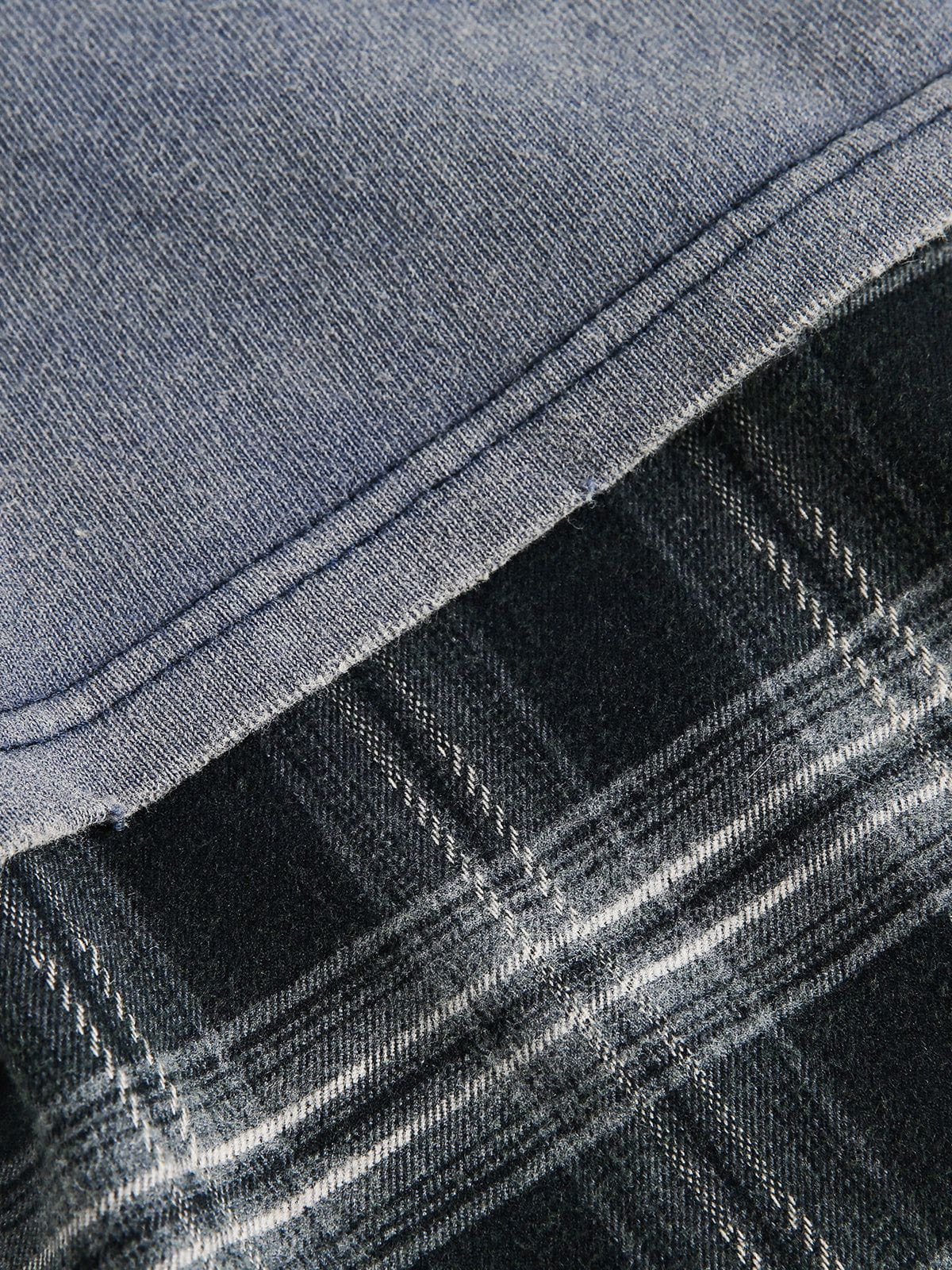 Plaid Layered Long Sleeve Tee Black - Aelfric Eden