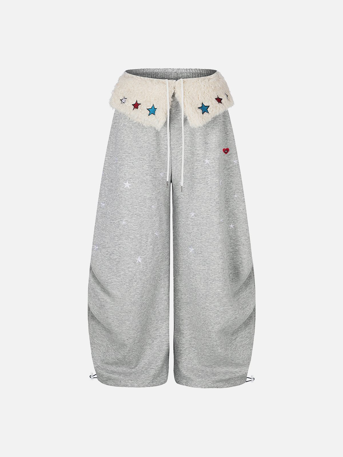 Star Embroidered Baggy Barrel Sweatpants Grey - Aelfric Eden