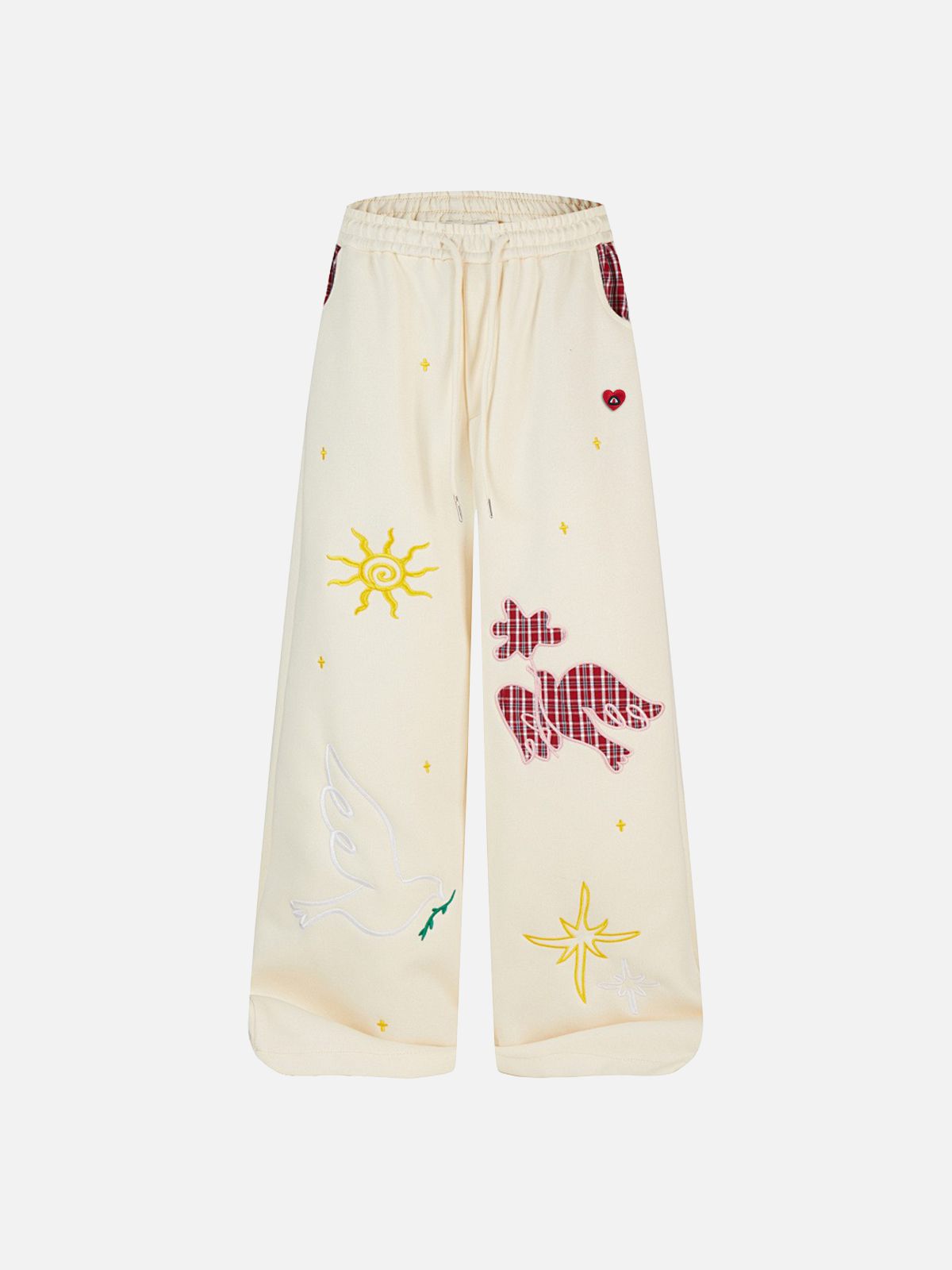Applique Baggy Barrel Sweatpants Dark Blue - Aelfric Eden