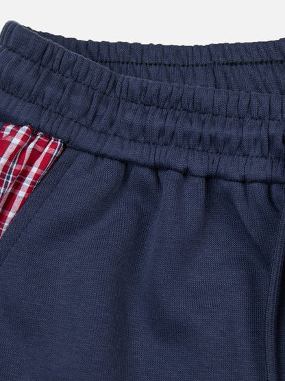 Applique Baggy Barrel Sweatpants Dark Blue - Aelfric Eden