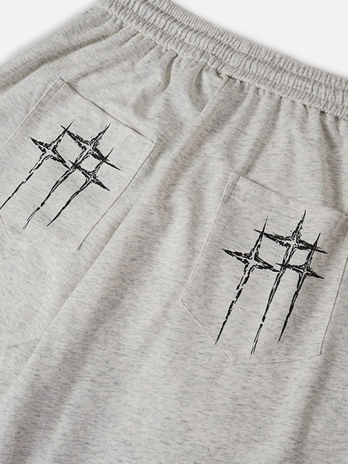 Cross Print Baggy Sweatpants Grey - Aelfric Eden