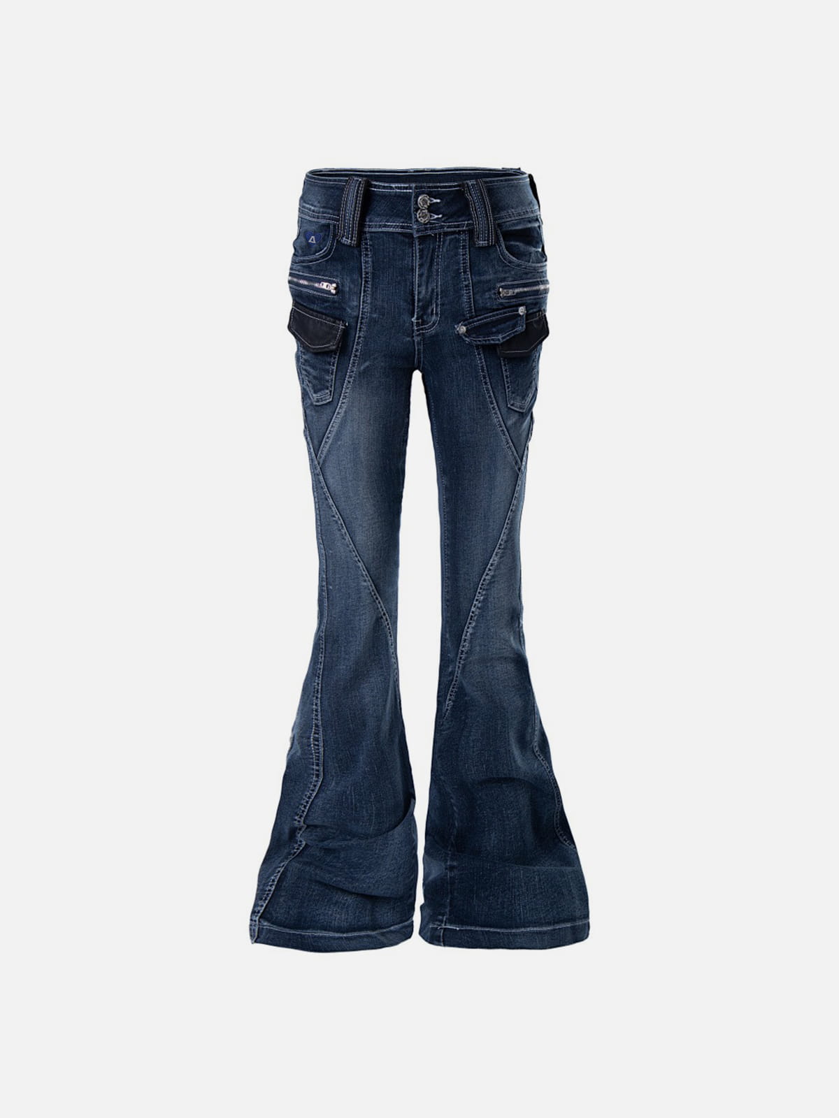 Multi Pocket Bootcut Jeans Blue - Aelfric Eden