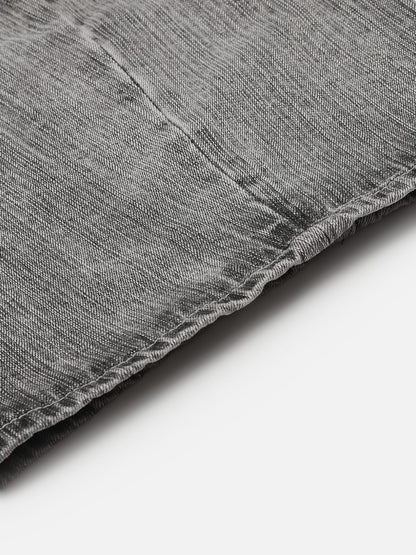 Textured Washed Baggy Barrel Jeans Grey - Aelfric Eden