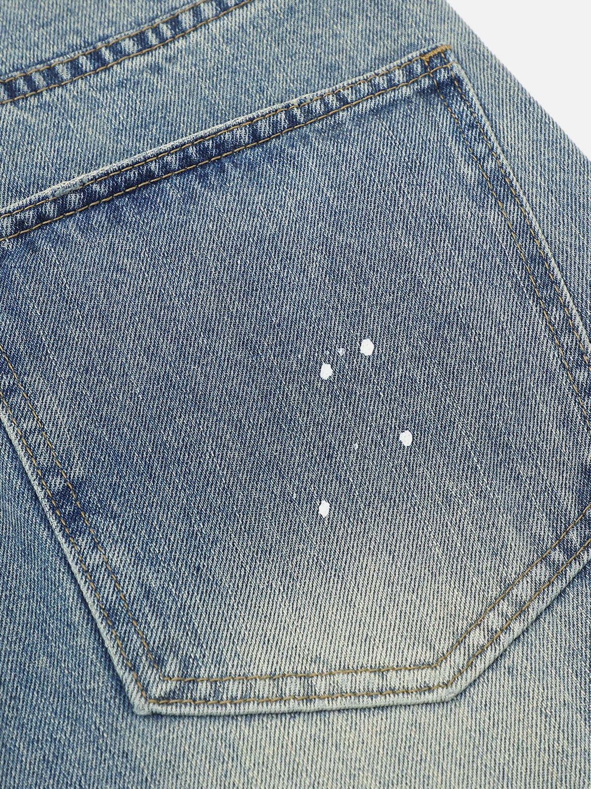 Paint Splatter Washed Jeans Blue - Aelfric Eden