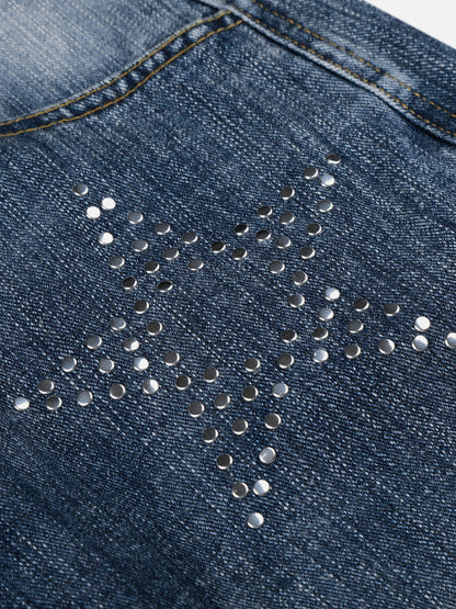 Rhinestone Star Jeans Blue - Aelfric Eden