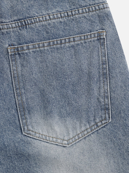 Pearl Embellished Baggy Barrel Jeans Black - Aelfric Eden
