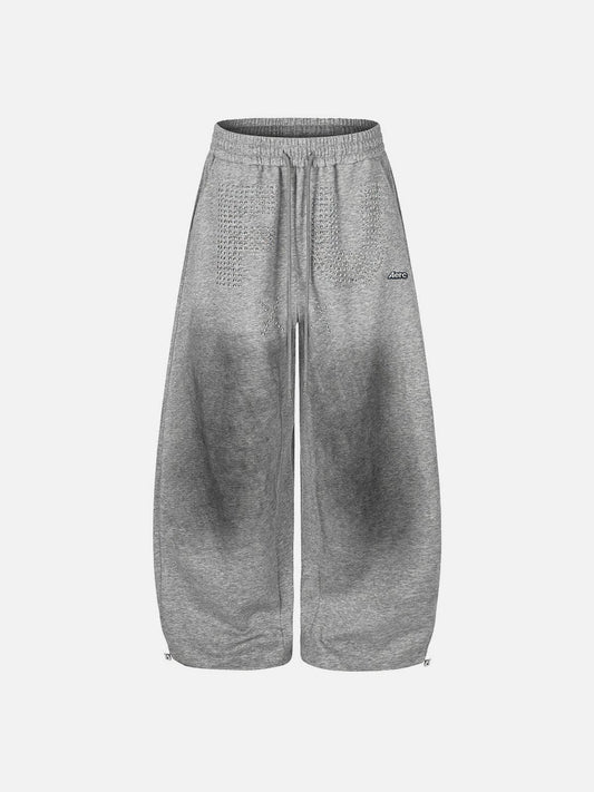 Studded Washed Baggy Barrel Sweatpants Grey - Aelfric Eden