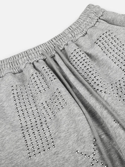 Studded Washed Baggy Barrel Sweatpants Grey - Aelfric Eden