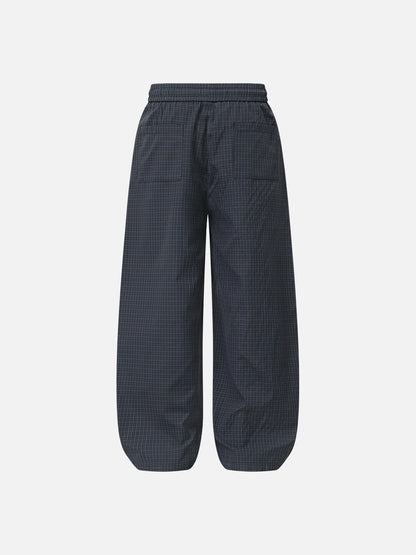 Plaid Charm Baggy Sweatpants Dark Blue - Aelfric Eden