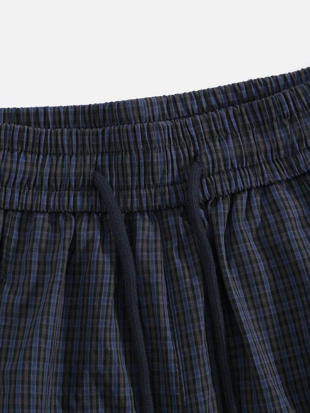 Plaid Charm Baggy Sweatpants Dark Blue - Aelfric Eden