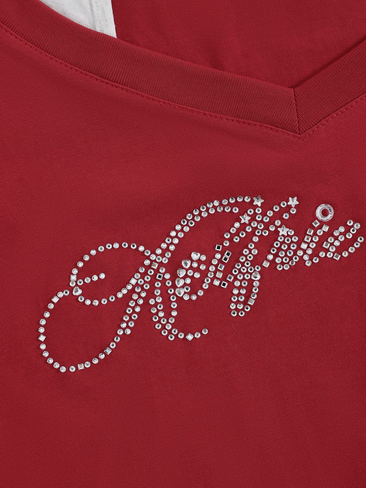 Cropped Halter Rhinestone Tee Red - Aelfric Eden