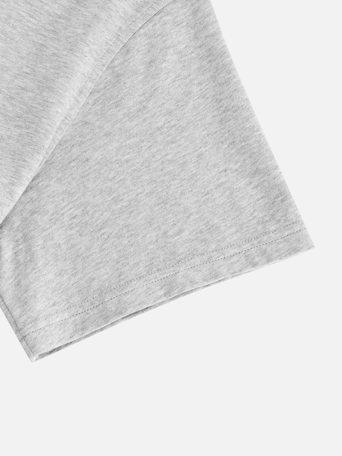Dachshund Embroidery Off-The-Shoulder Tee Grey - Aelfric Eden