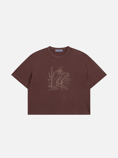 Boxy Cowboy Graphic Tee Red - Aelfric Eden