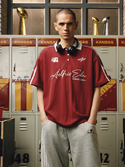 Sporty Polo Soccer Jersey Red - Aelfric Eden