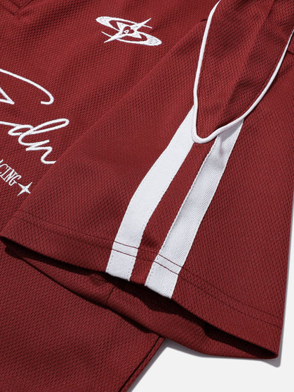 Sporty Polo Soccer Jersey Red - Aelfric Eden