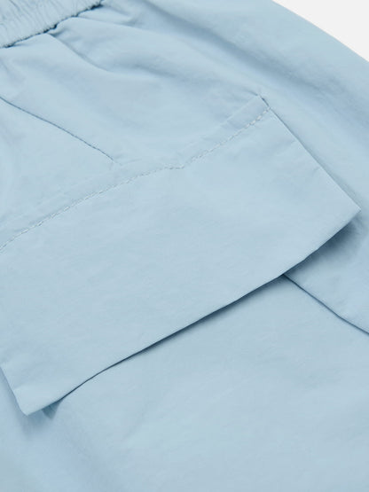 Pleated Panel Baggy Barrel Pants Blue - Aelfric Eden