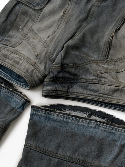 Paint Splatter Multi Pocket Jeans Blue - Aelfric Eden