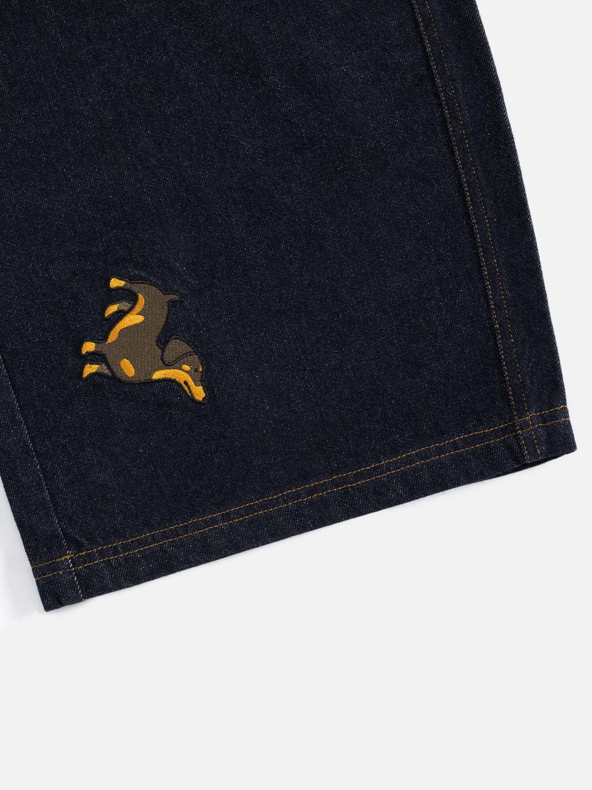Dachshund Embroidered Baggy Jeans Blue - Aelfric Eden