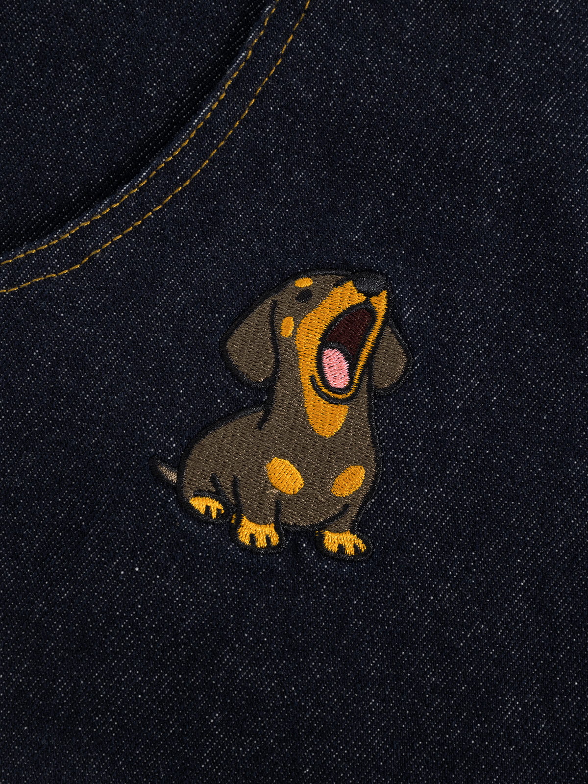 Dachshund Embroidered Baggy Jeans Blue - Aelfric Eden