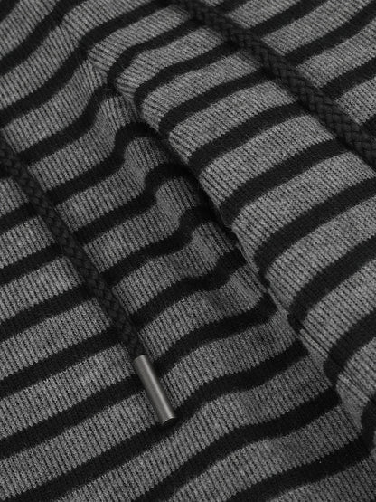 Studded Stripe Baggy Sweatpants Black - Aelfric Eden