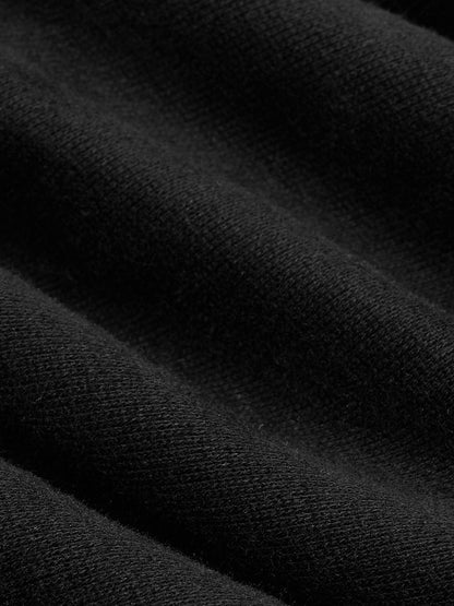 Boxy Script Embroidery Pullover Hoodie Black - Aelfric Eden