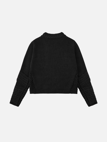 Cable Knit Napoleon Cardigan Black - Aelfric Eden