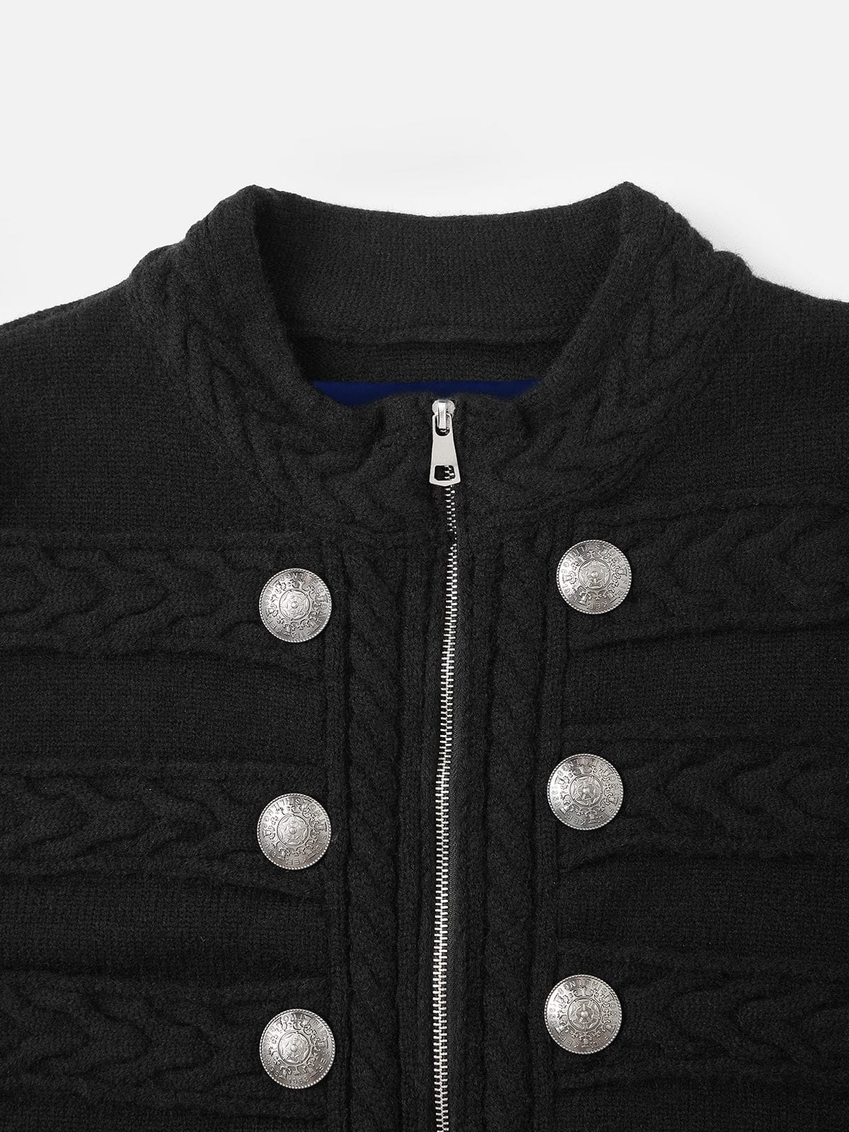 Cable Knit Napoleon Cardigan Black - Aelfric Eden