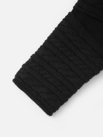 Cable Knit Napoleon Cardigan Black - Aelfric Eden